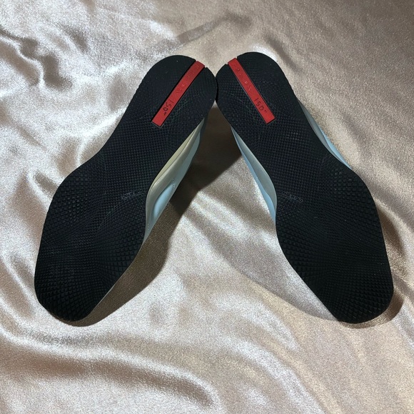 PRADA leather women sneakers shoes blue white 9 - Picture 14 of 15